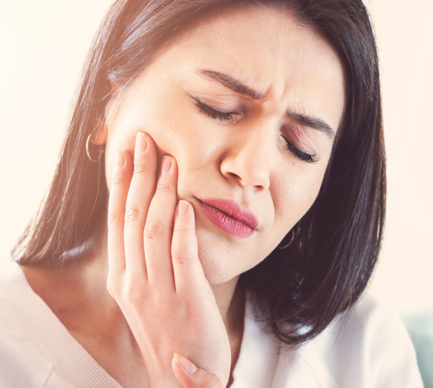 patient experiencing pain due to periodontal gum surgery